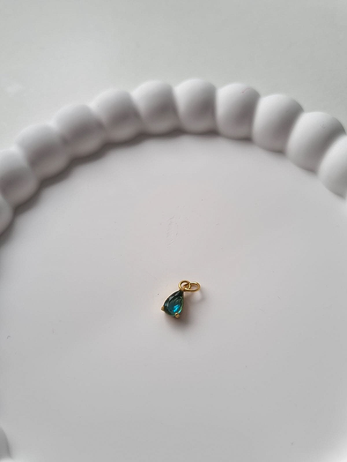 TEARDROP BIRTHSTONE CHARM - MARCH
