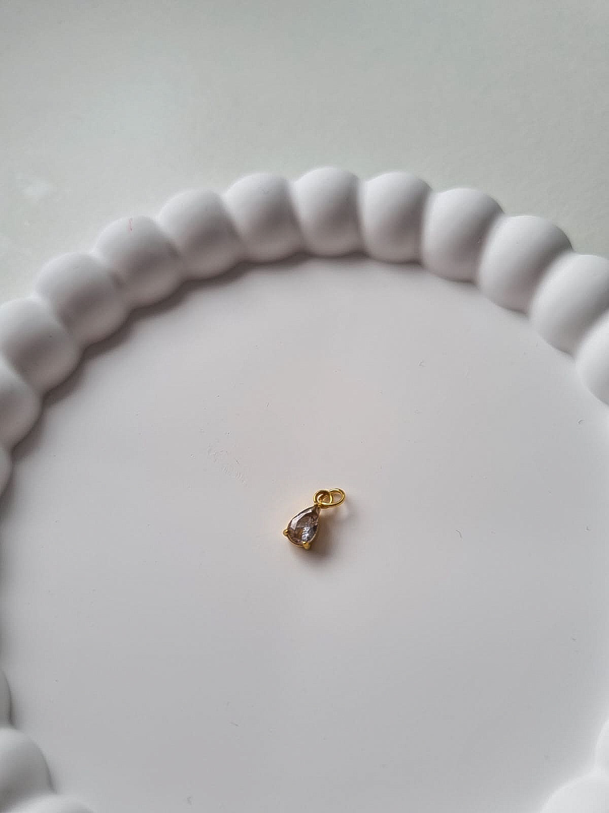 TEARDROP BIRTHSTONE CHARM - APRIL