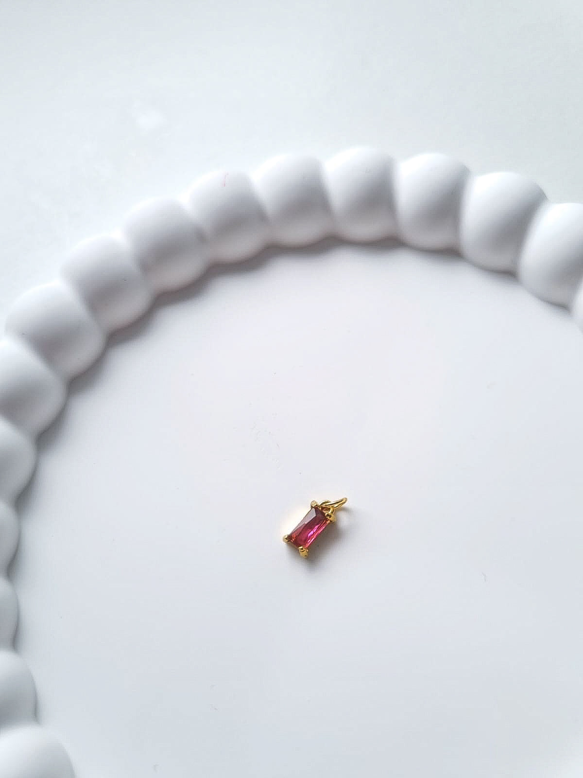RECTANGLE BIRTHSTONE CHARM - JULY