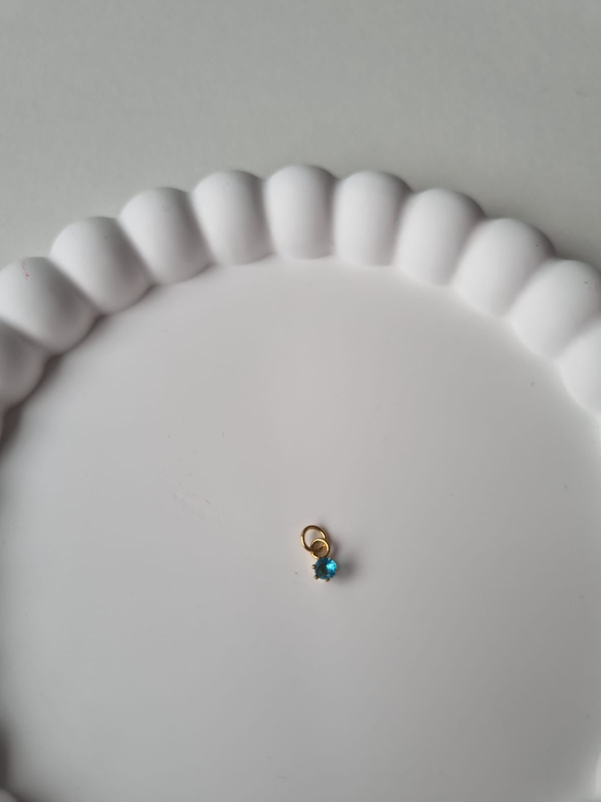 CIRCLE BIRTHSTONE CHARM - MARCH