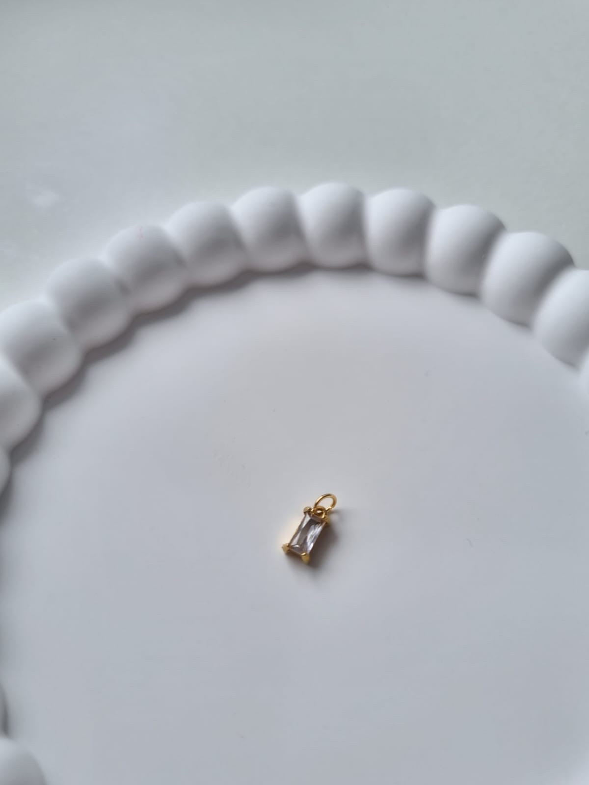 RECTANGLE BIRTHSTONE CHARM - APRIL