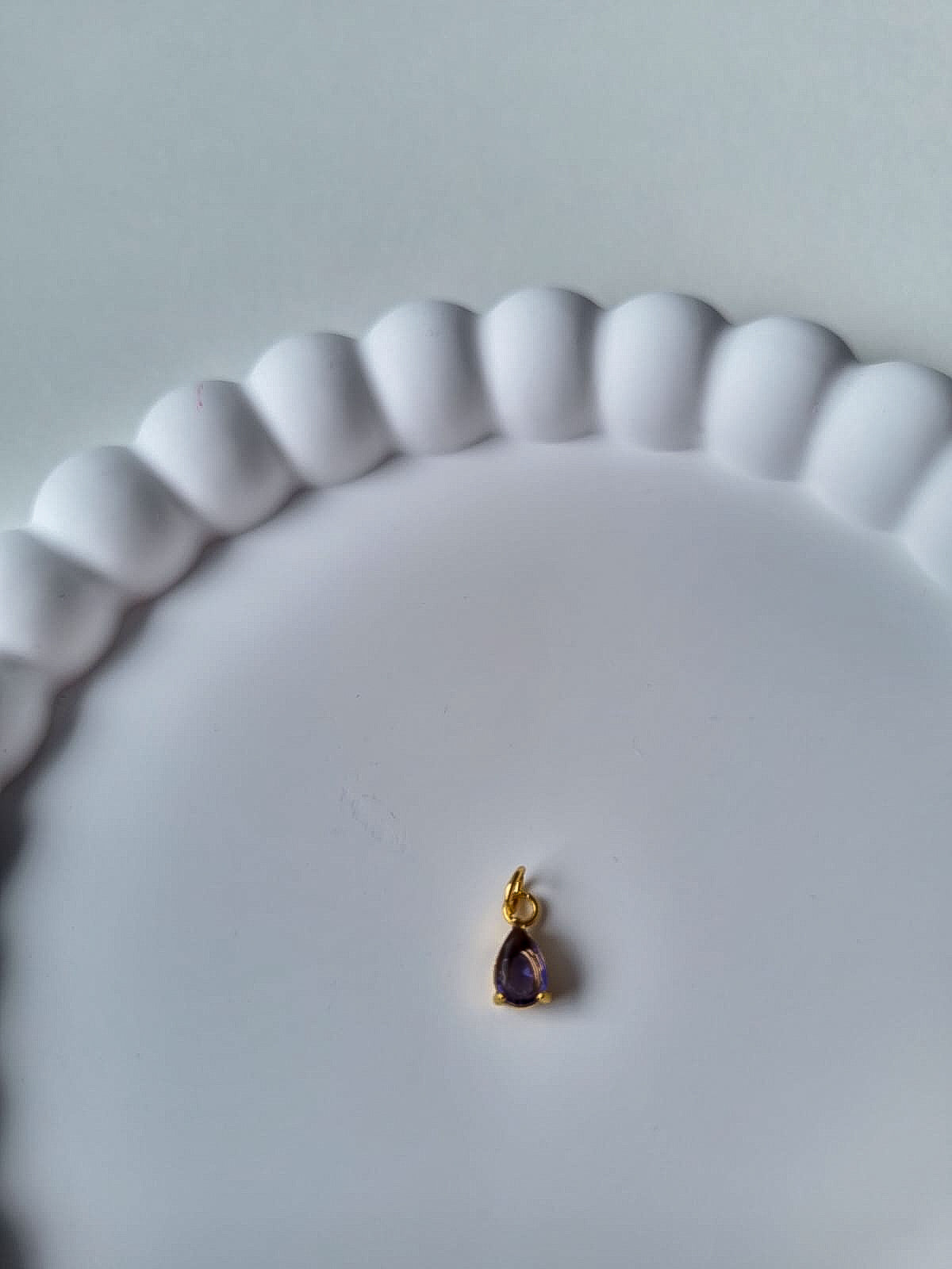 TEARDROP BIRTHSTONE CHARM - FEBRUARY