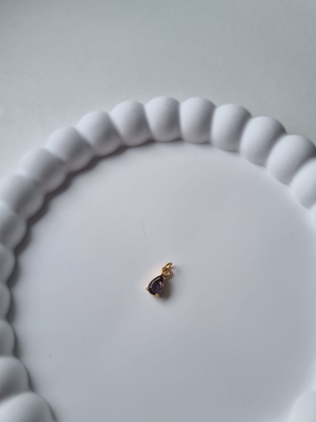 TEARDROP BIRTHSTONE CHARM - FEBRUARY
