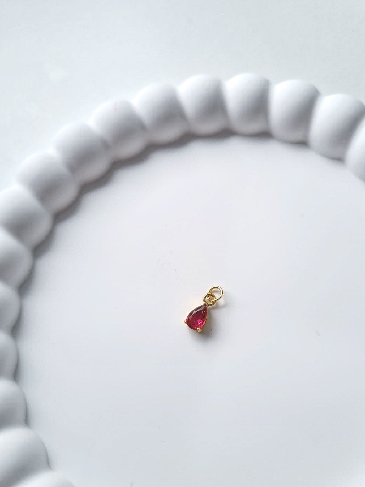 TEARDROP BIRTHSTONE CHARM - JULY