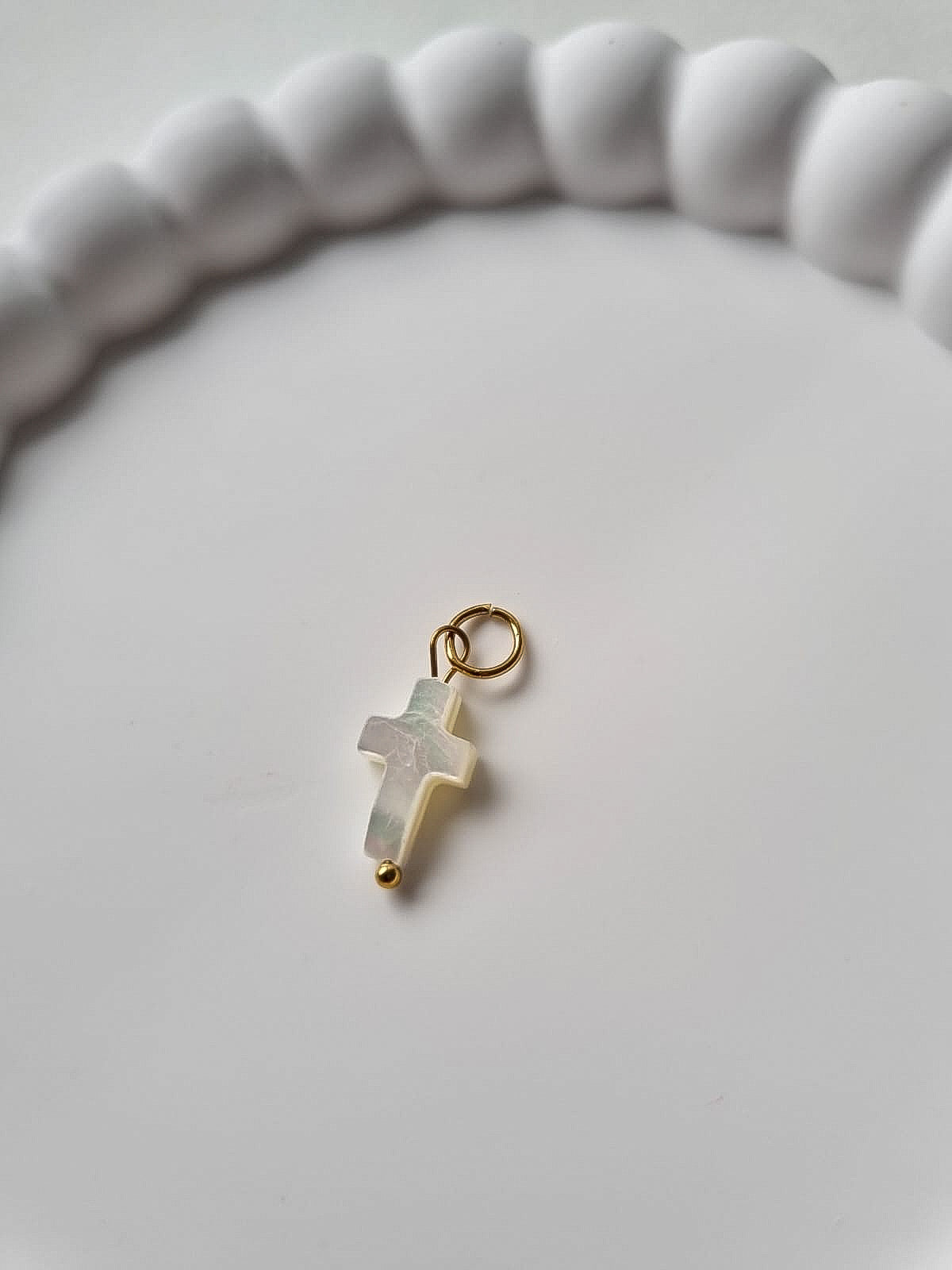 PEARL CROSS CHARM