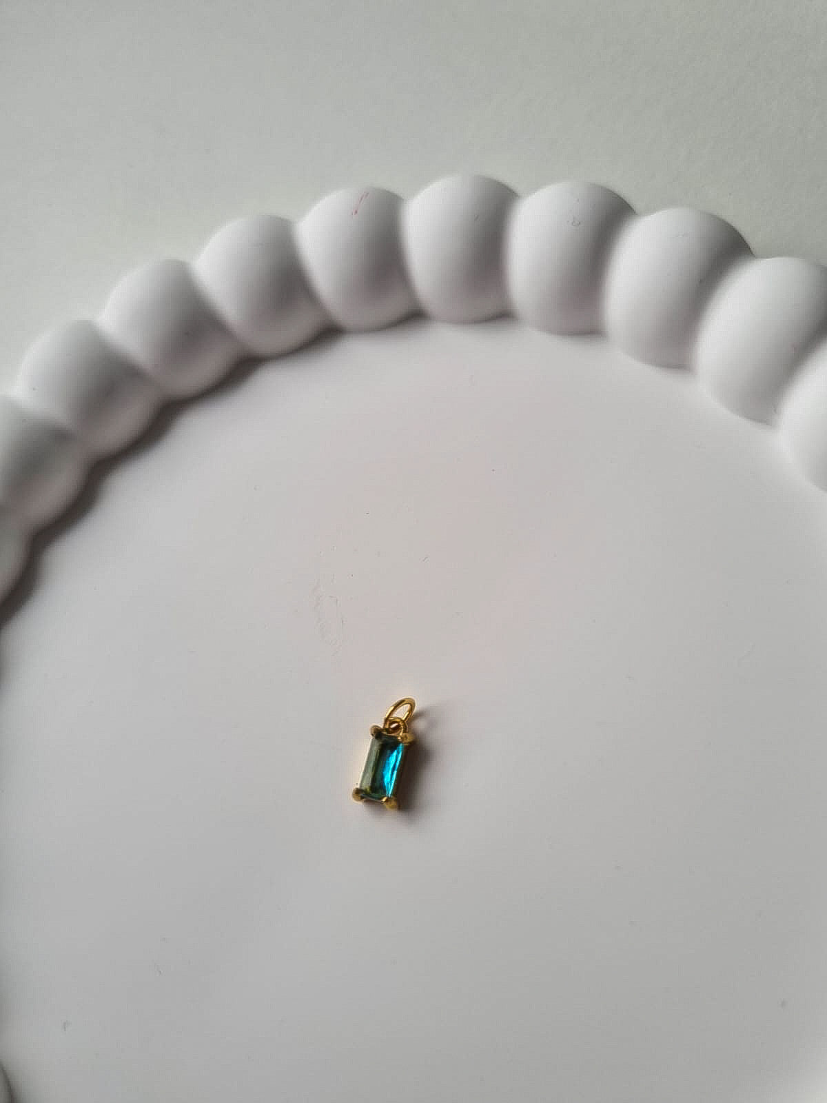 RECTANGLE BIRTHSTONE CHARM - MARCH