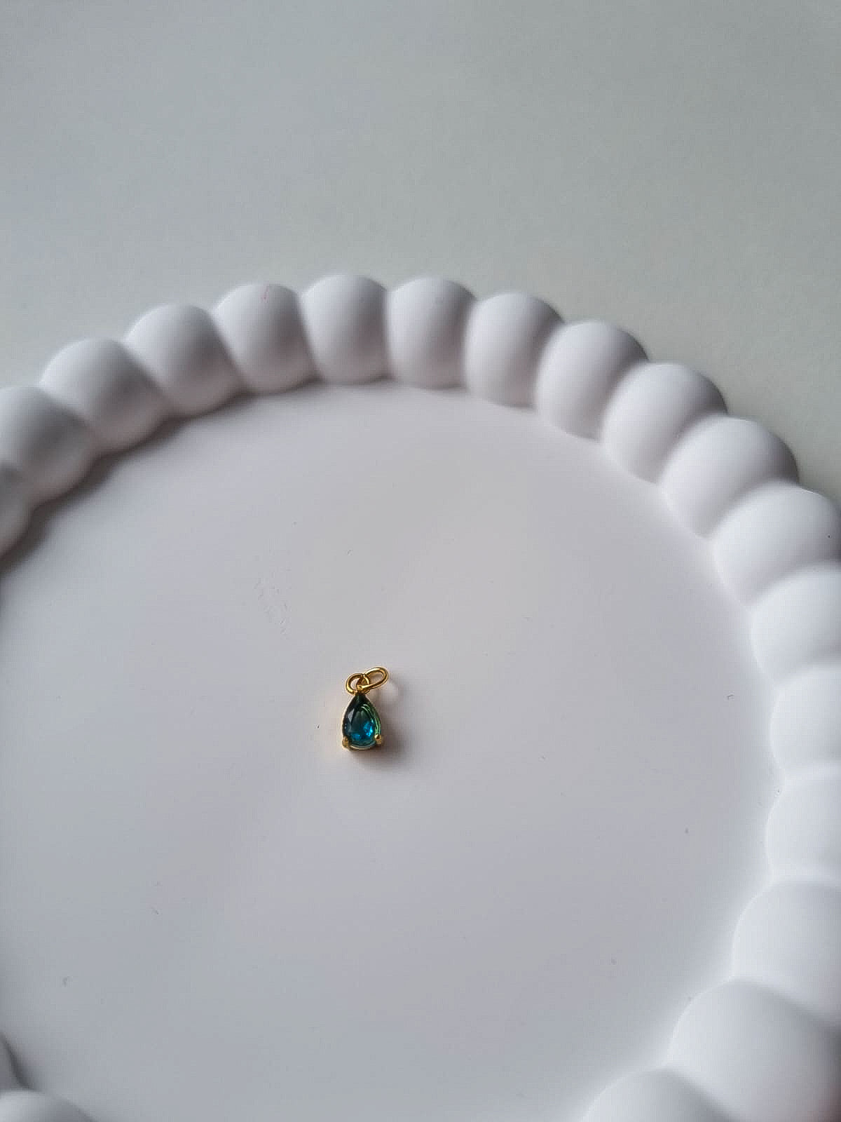 TEARDROP BIRTHSTONE CHARM - MARCH