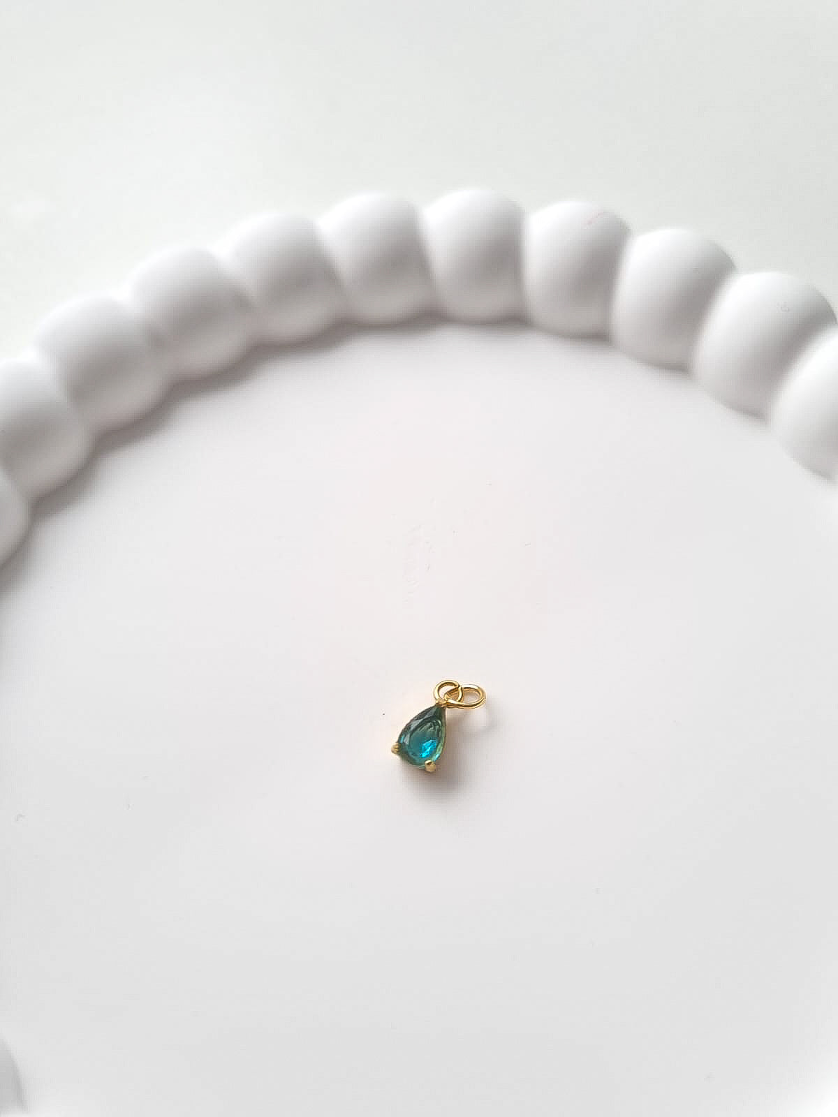 TEARDROP BIRTHSTONE CHARM - MARCH