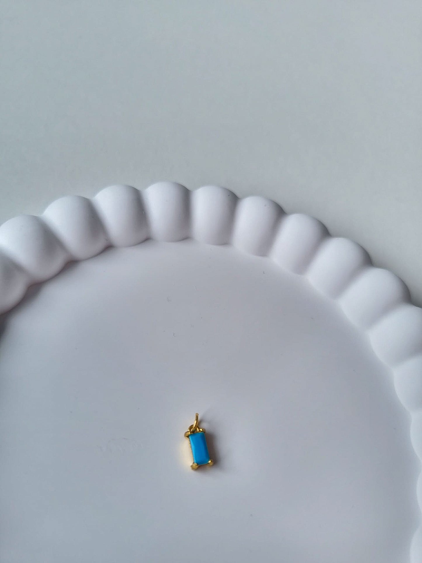 RECTANGLE BIRTHSTONE CHARM - DECEMBER
