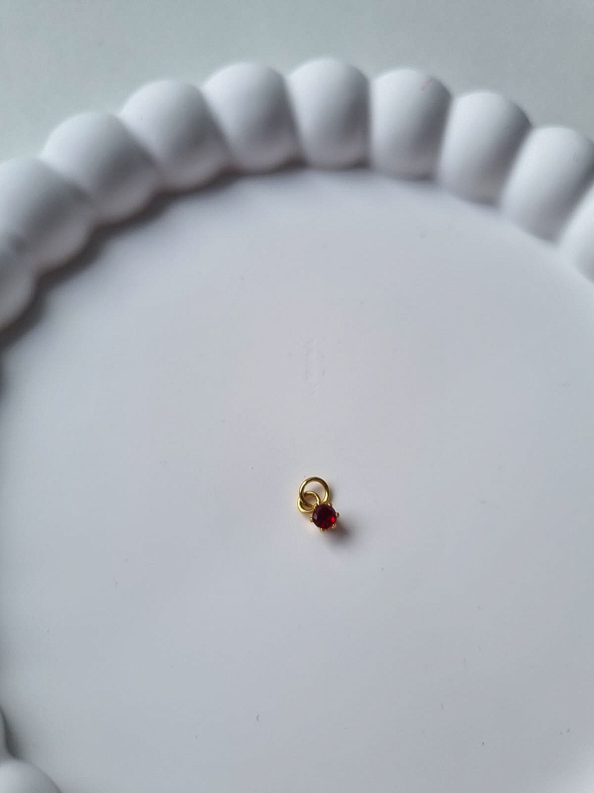 CIRCLE BIRTHSTONE CHARM - JANUARY
