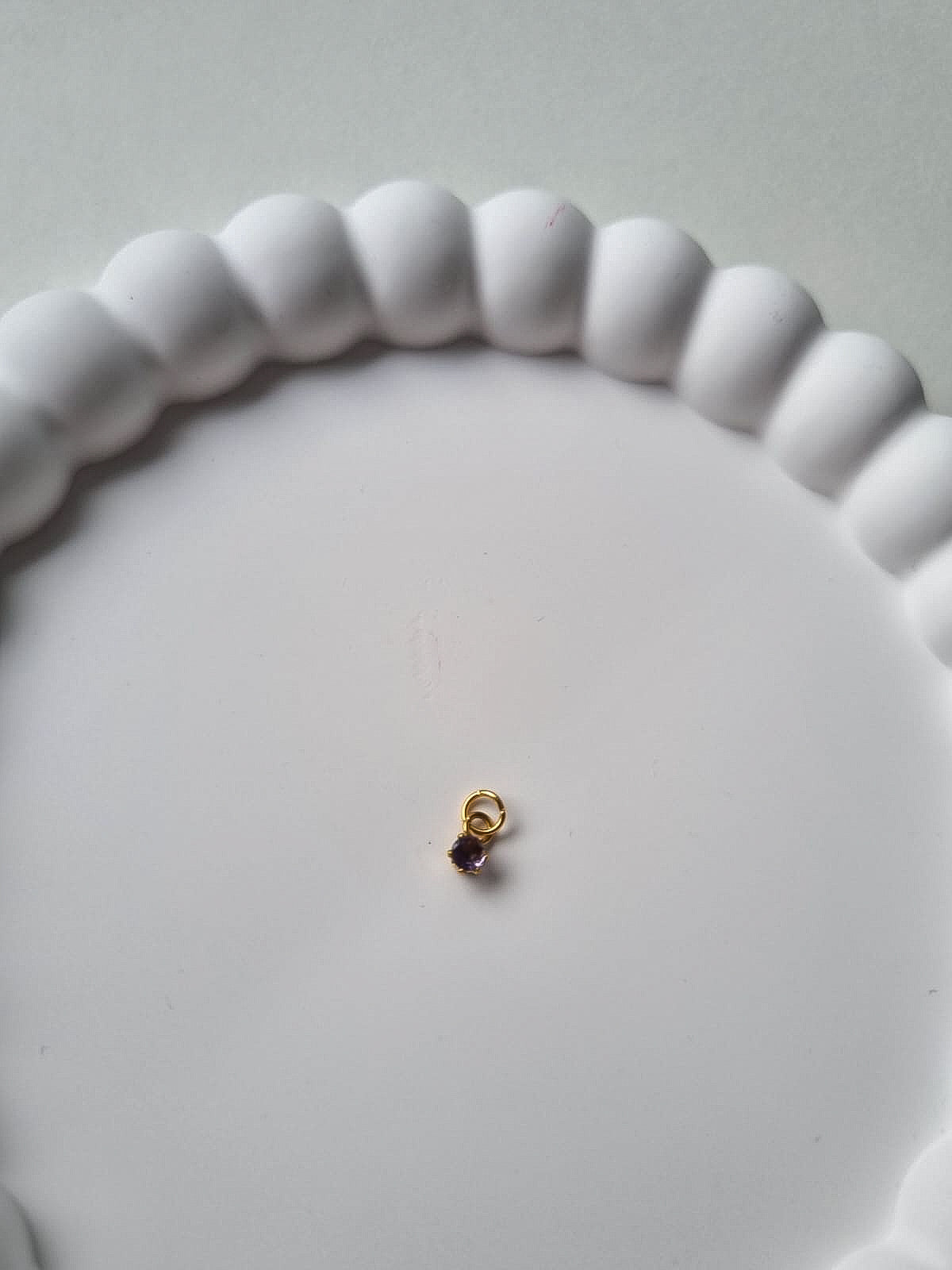 CIRCLE BIRTHSTONE CHARM - FEBRUARY