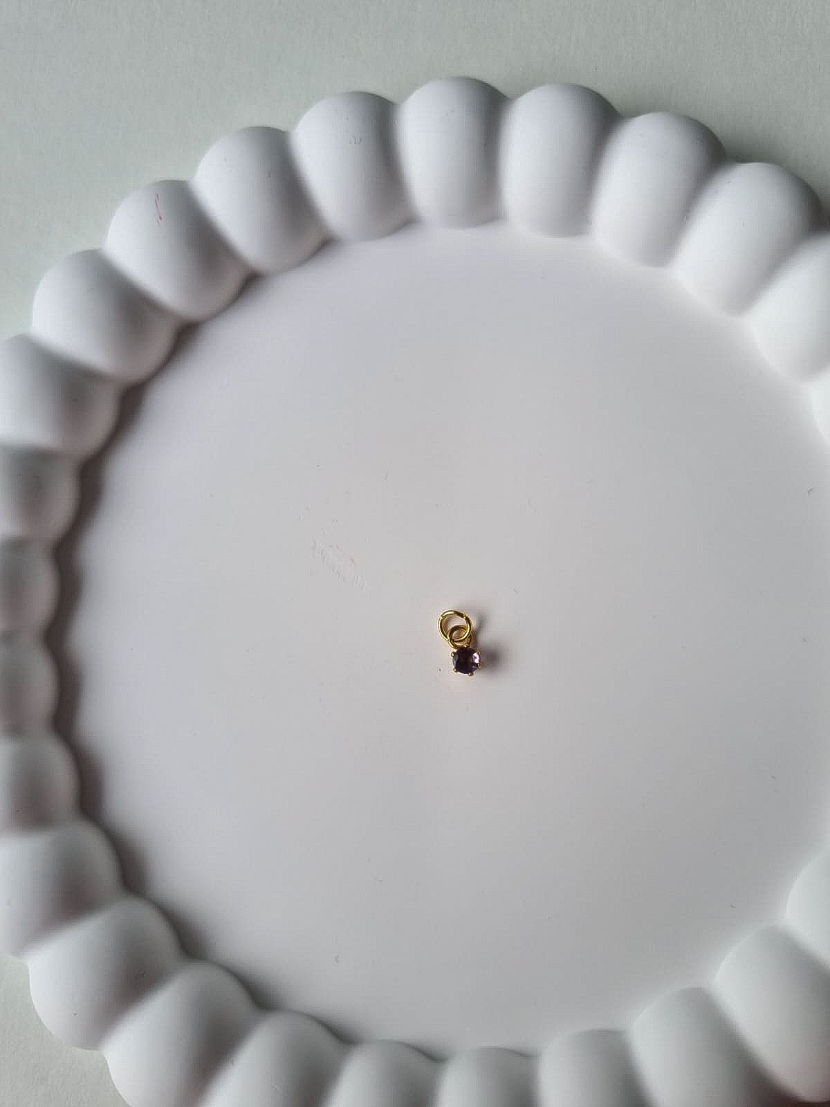 CIRCLE BIRTHSTONE CHARM - FEBRUARY
