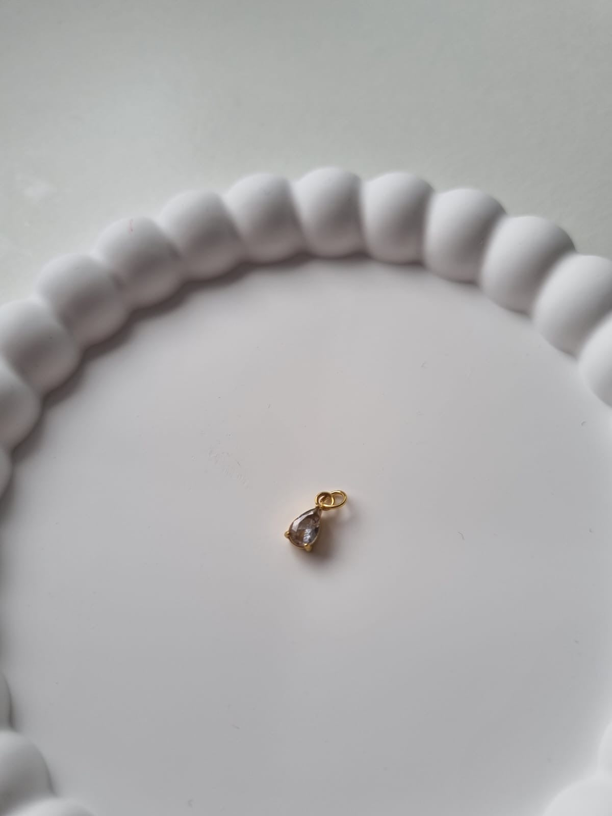TEARDROP BIRTHSTONE CHARM - APRIL