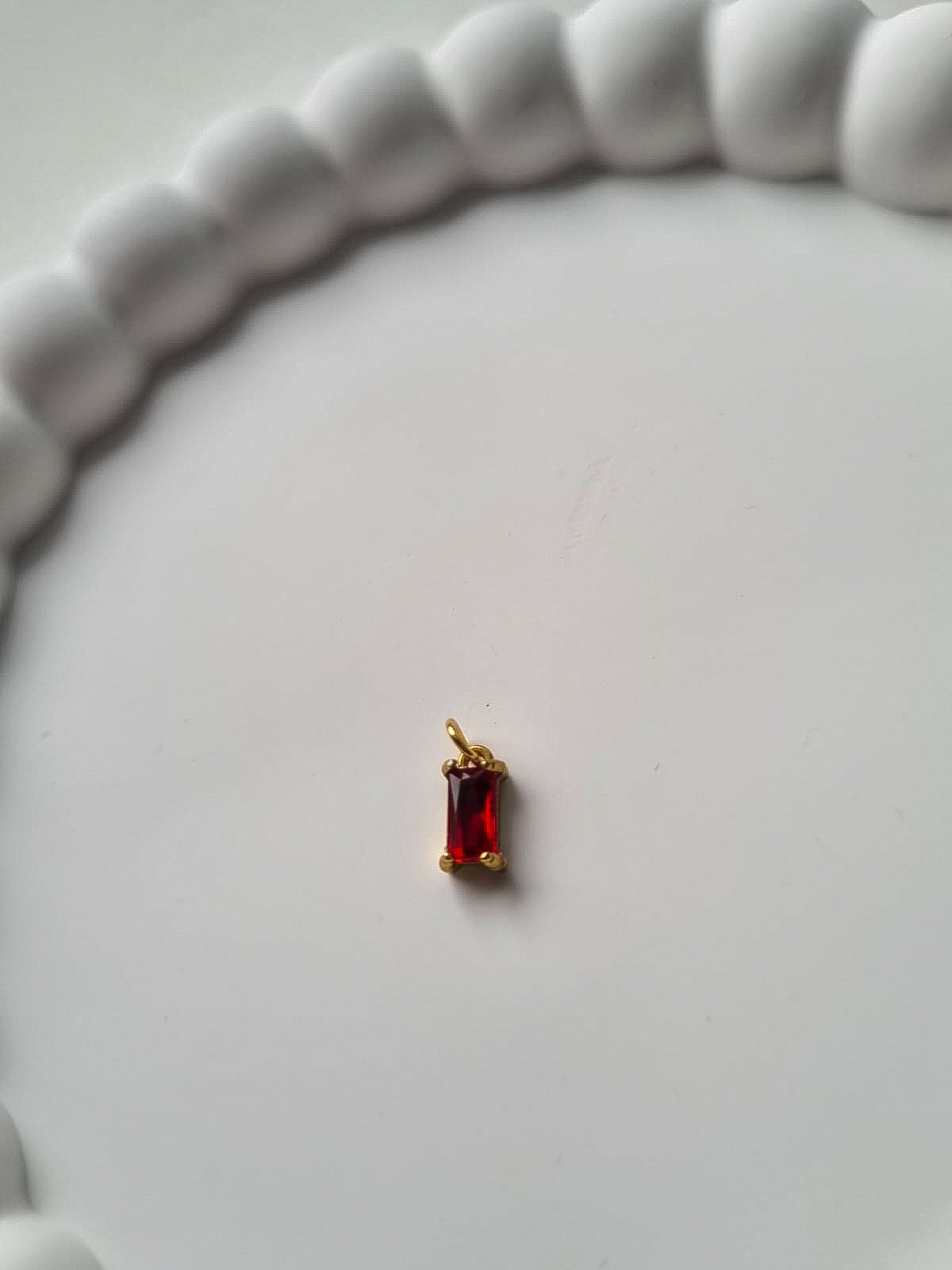 RECTANGLE BIRTHSTONE CHARM - JANUARY