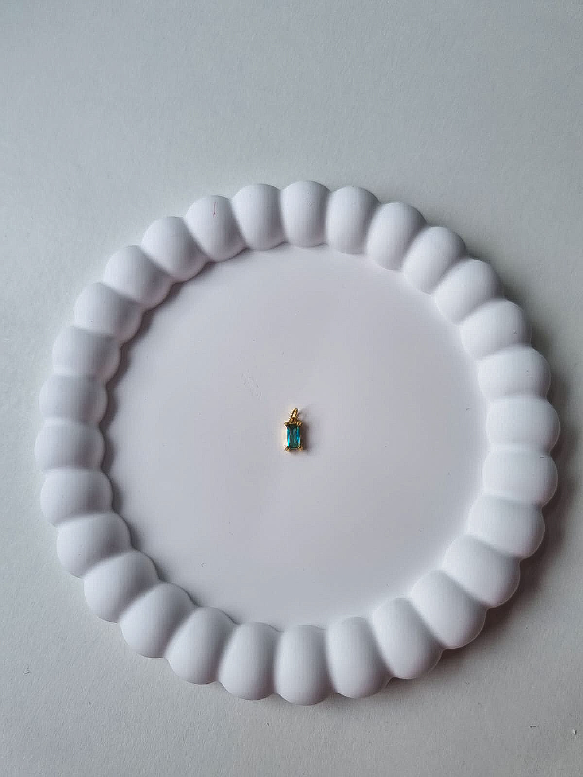 RECTANGLE BIRTHSTONE CHARM - MARCH