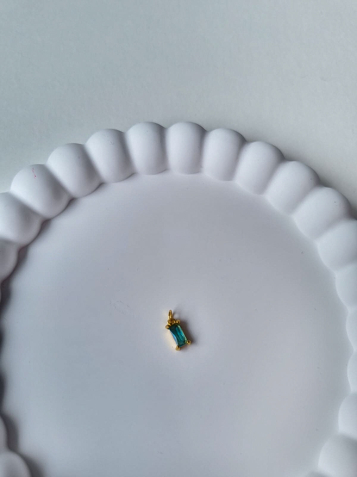 RECTANGLE BIRTHSTONE CHARM - MARCH