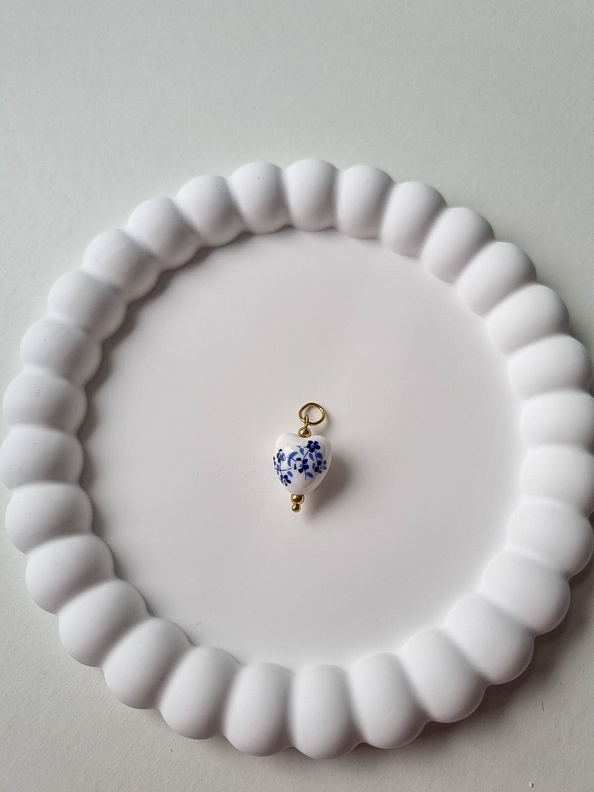 BLUE HEART PORCELAIN CHARM