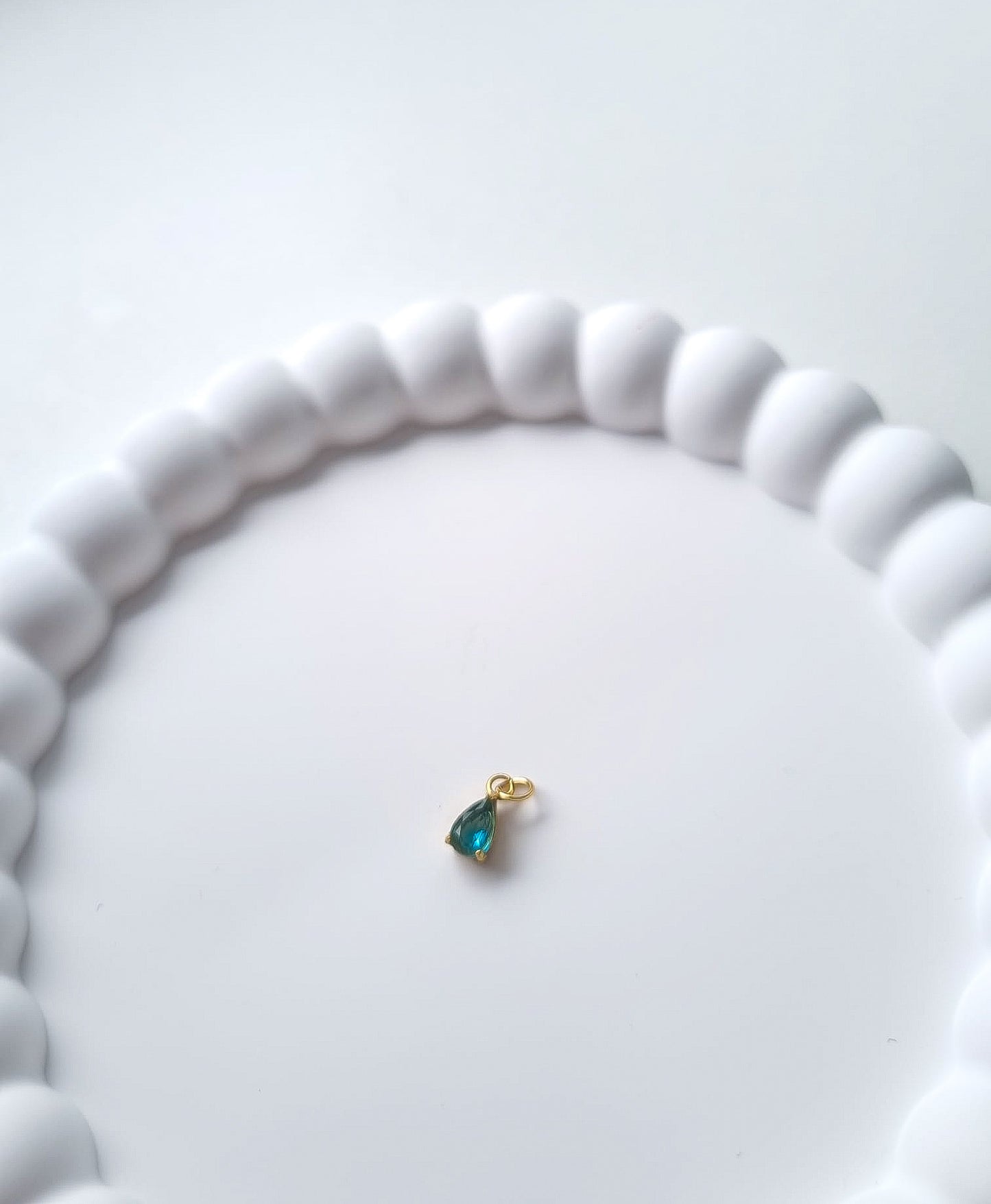 TEARDROP BIRTHSTONE CHARM - MARCH