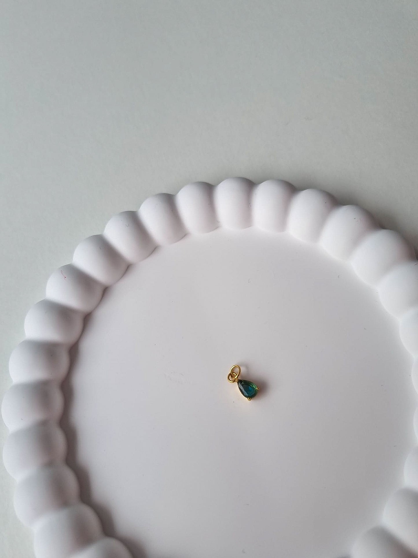 TEARDROP BIRTHSTONE CHARM - MARCH