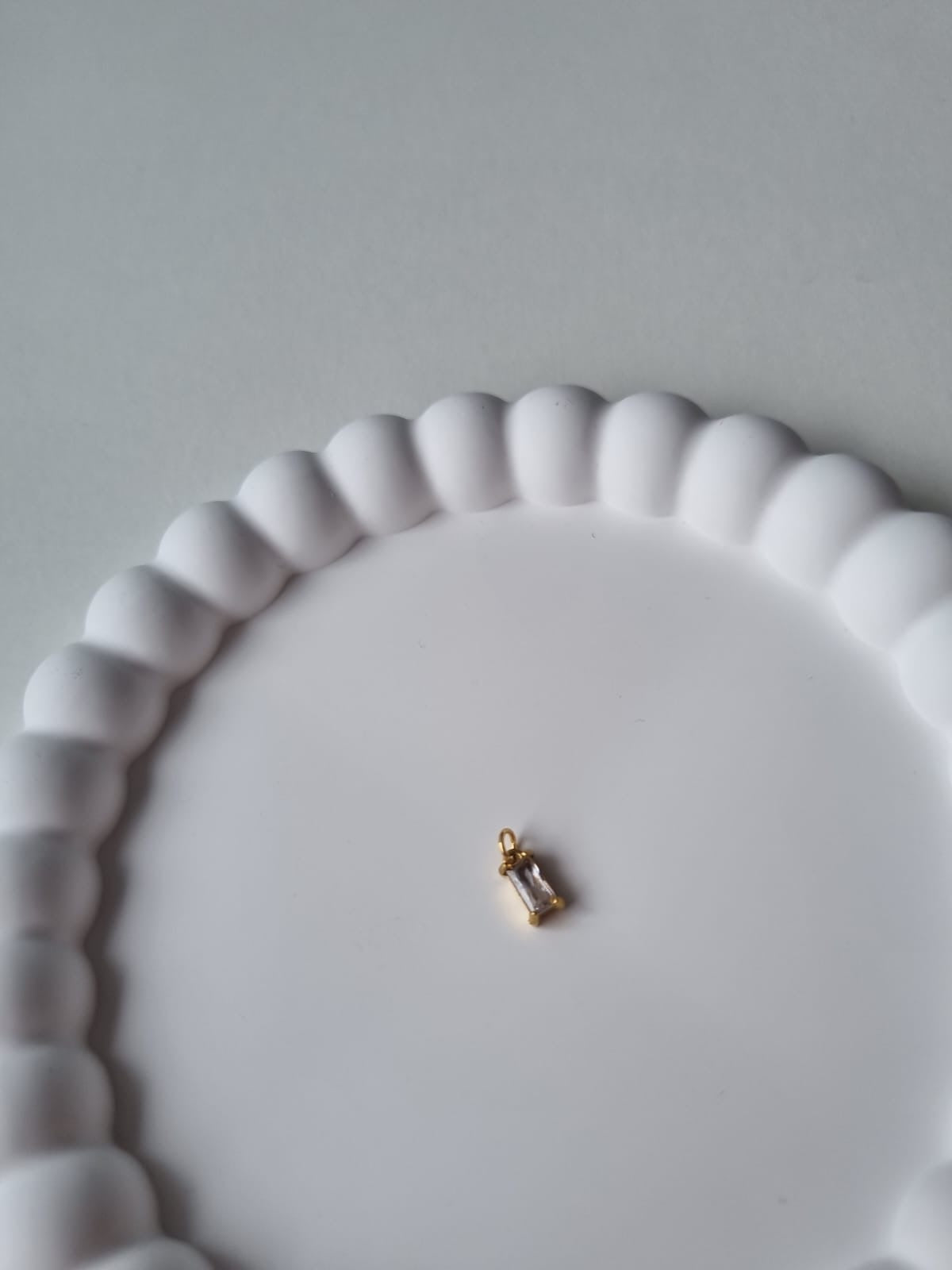RECTANGLE BIRTHSTONE CHARM - APRIL