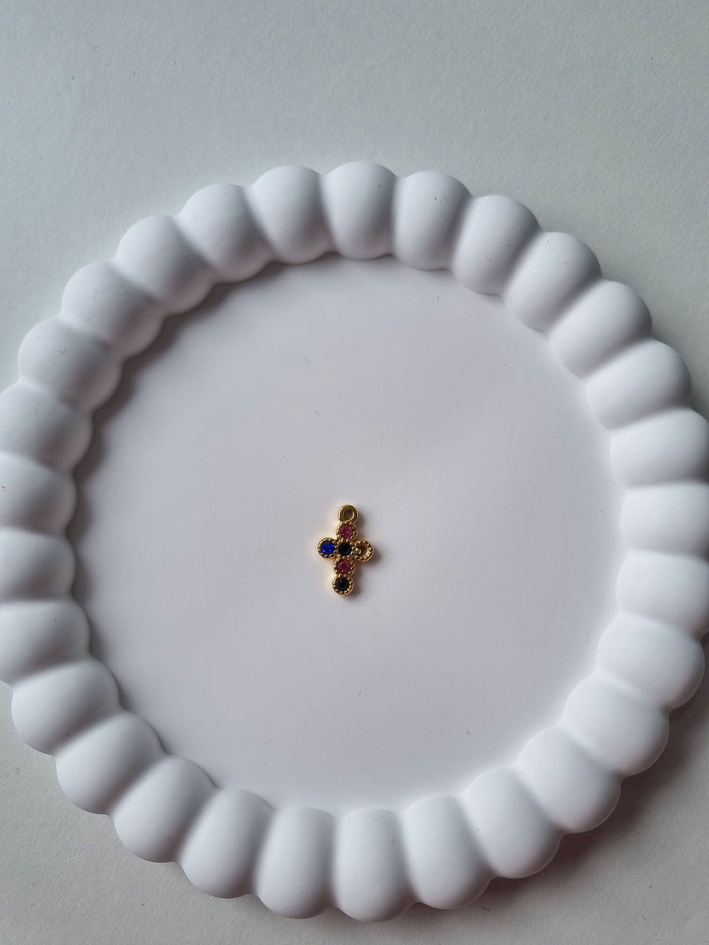 COLOURED CROSS CHARM