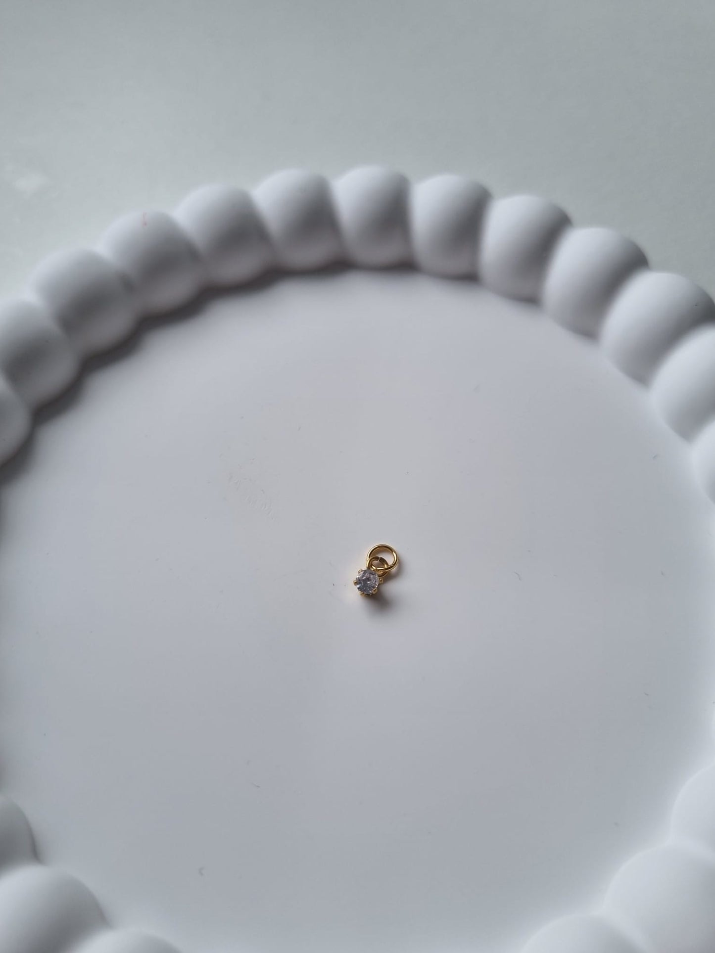 CIRCLE BIRTHSTONE CHARM - APRIL