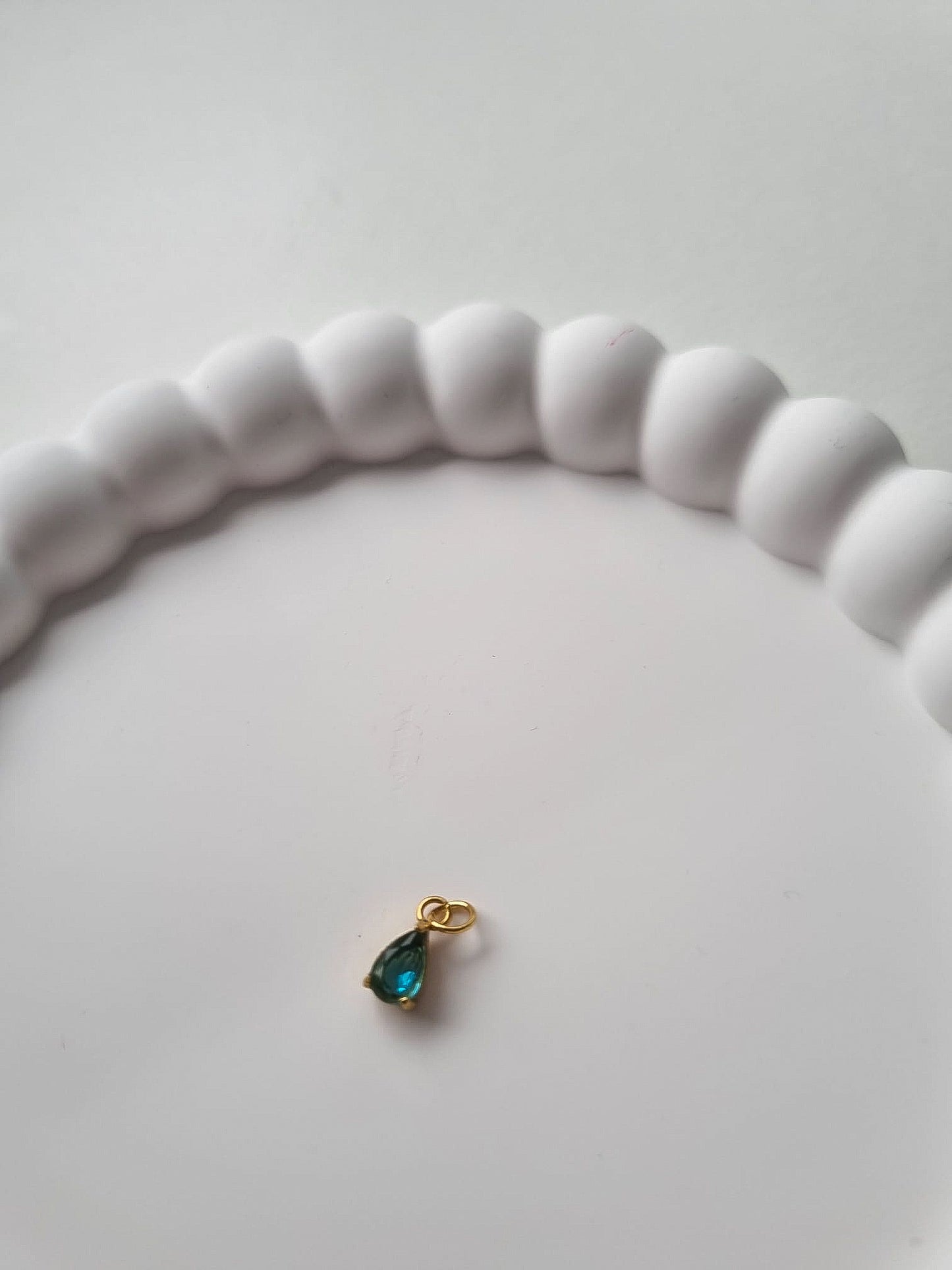 TEARDROP BIRTHSTONE CHARM - MARCH