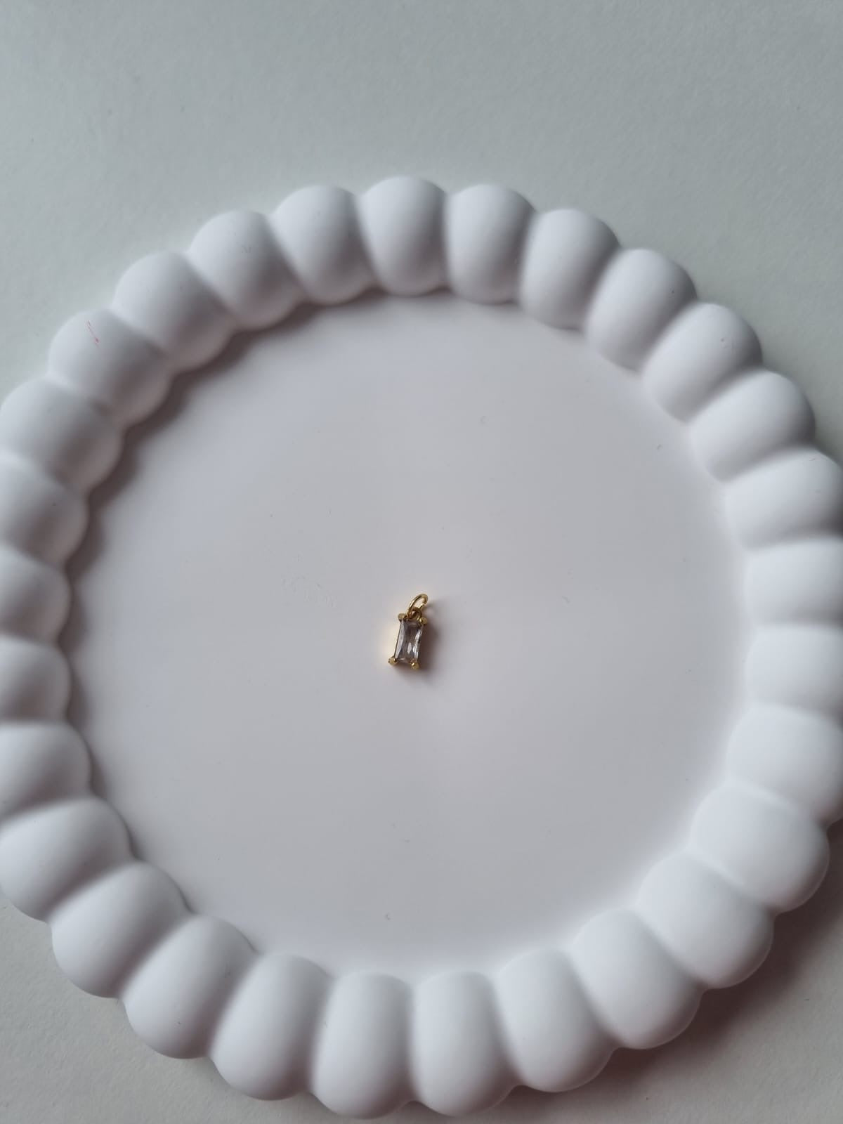 RECTANGLE BIRTHSTONE CHARM - APRIL