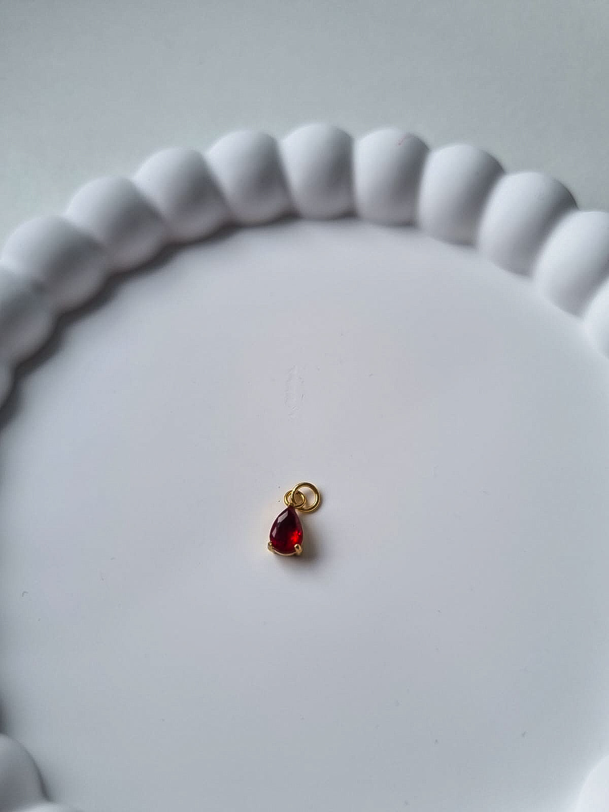 TEARDROP BIRTHSTONE CHARM - JANUARY