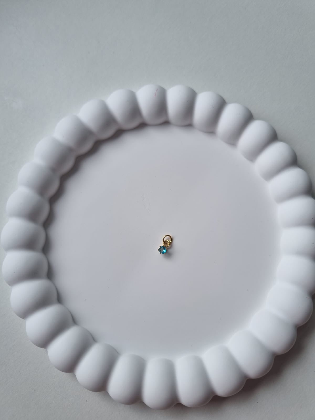 CIRCLE BIRTHSTONE CHARM - MARCH