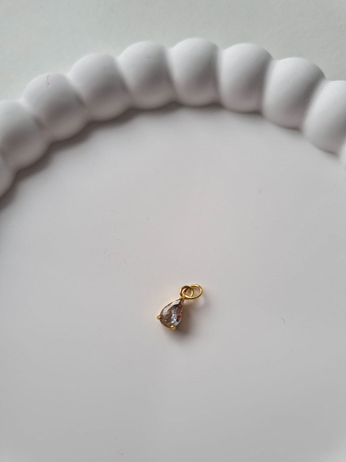 TEARDROP BIRTHSTONE CHARM - APRIL
