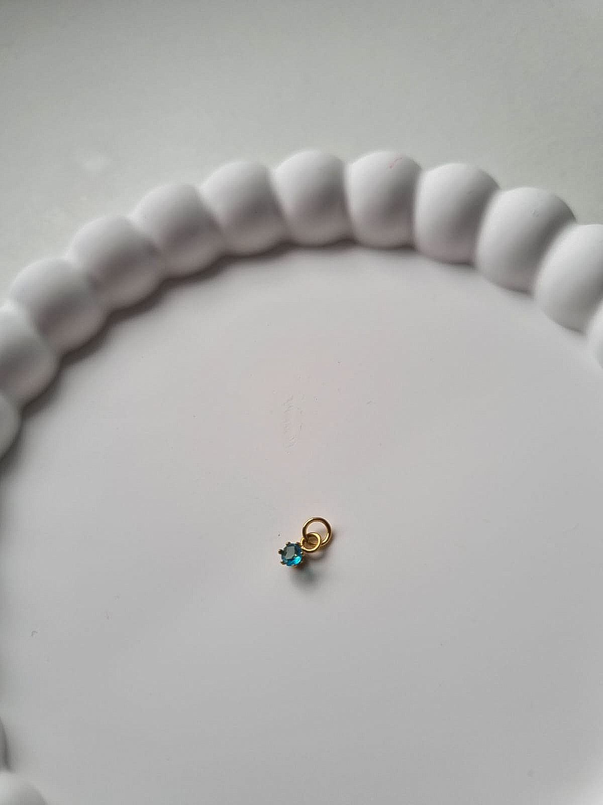 CIRCLE BIRTHSTONE CHARM - MARCH