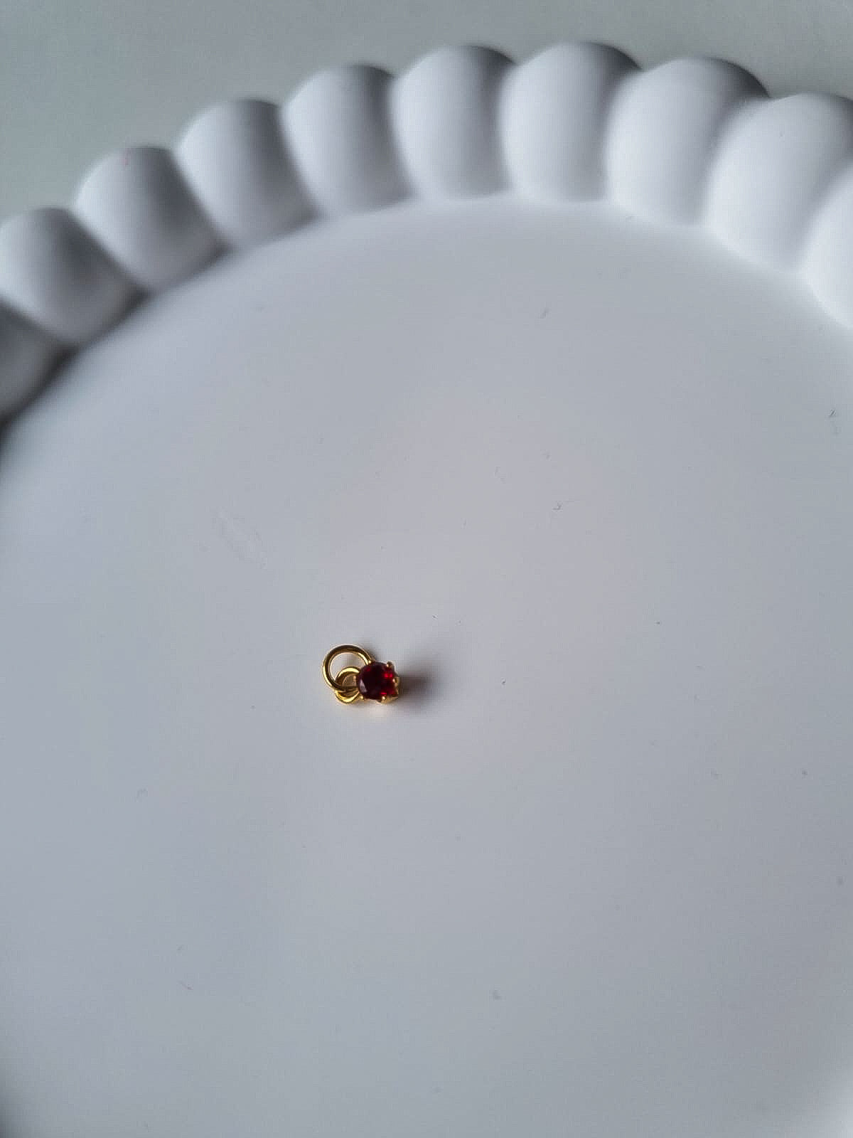CIRCLE BIRTHSTONE CHARM - JANUARY