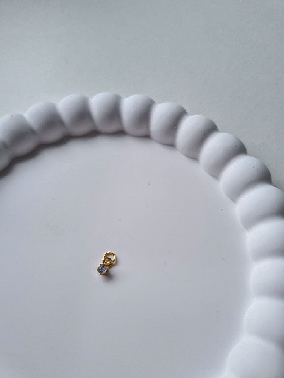 CIRCLE BIRTHSTONE CHARM - APRIL