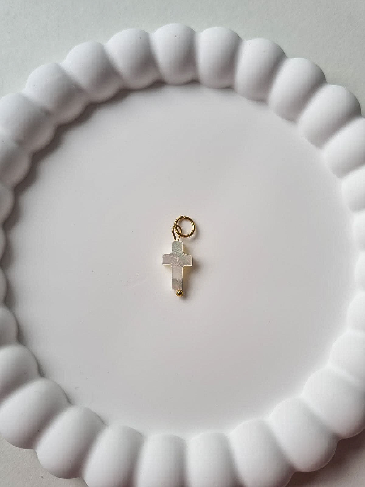 PEARL CROSS CHARM