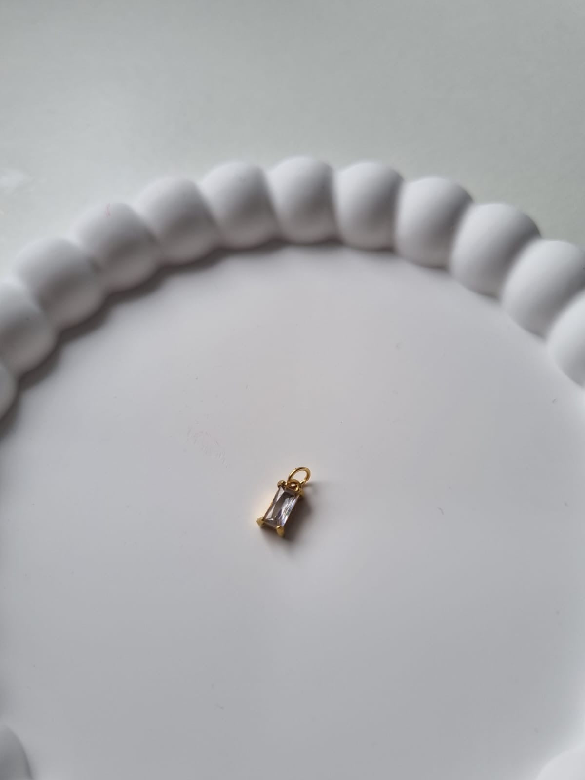 RECTANGLE BIRTHSTONE CHARM - APRIL