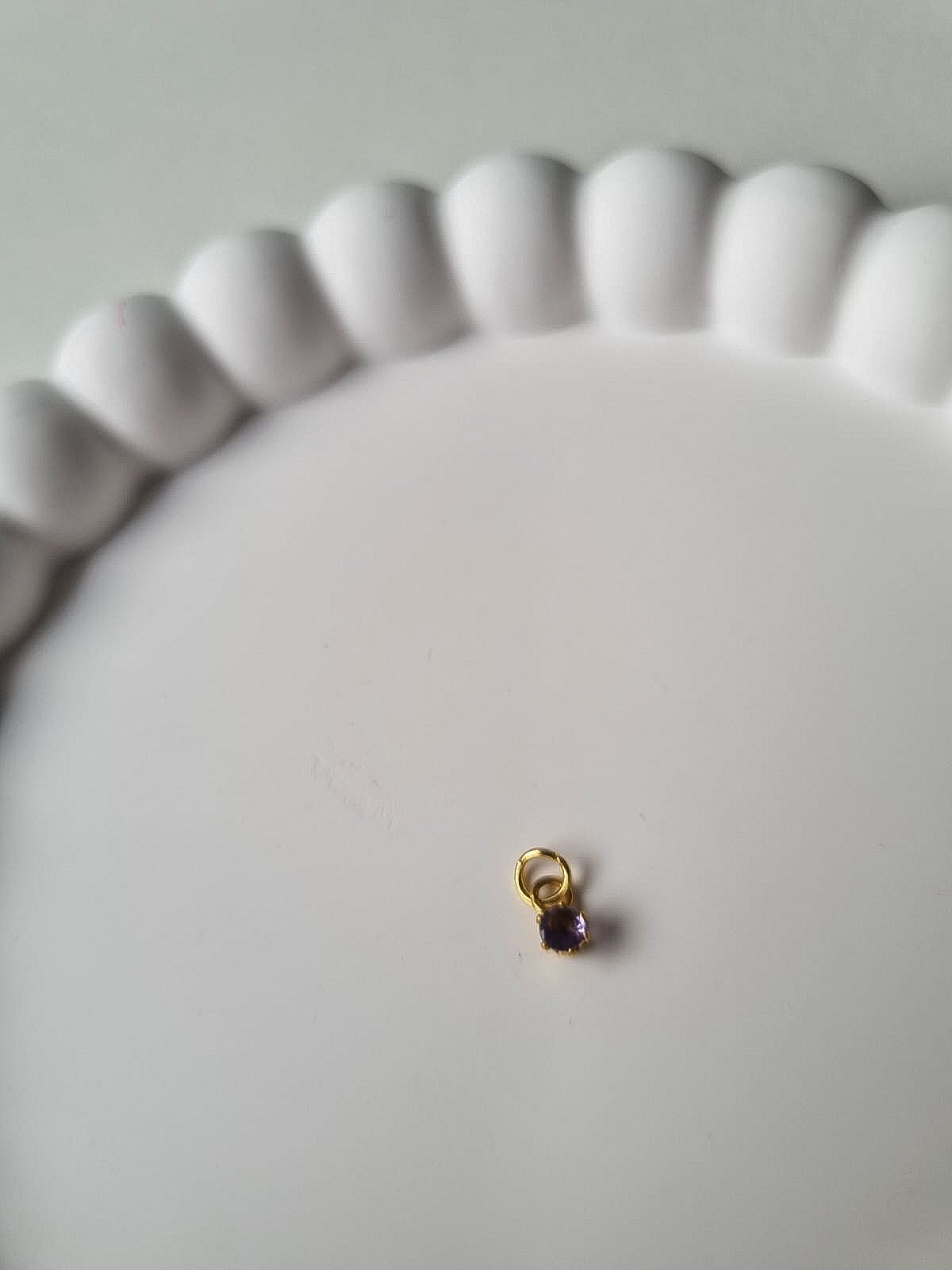 CIRCLE BIRTHSTONE CHARM - FEBRUARY