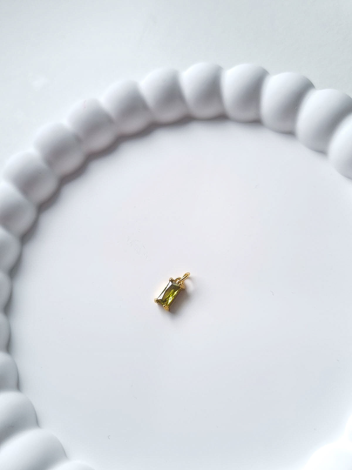 RECTANGLE BIRTHSTONE CHARM - AUGUST
