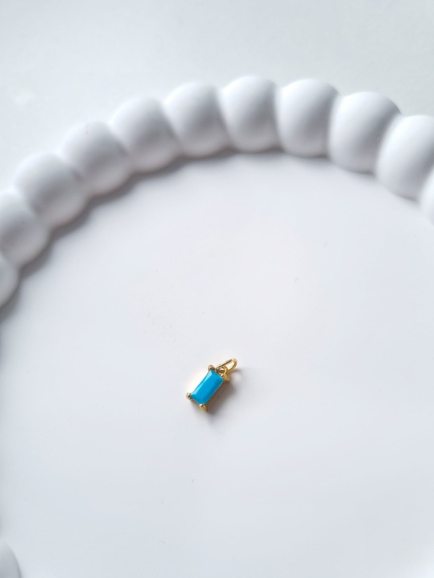 RECTANGLE BIRTHSTONE CHARM - DECEMBER
