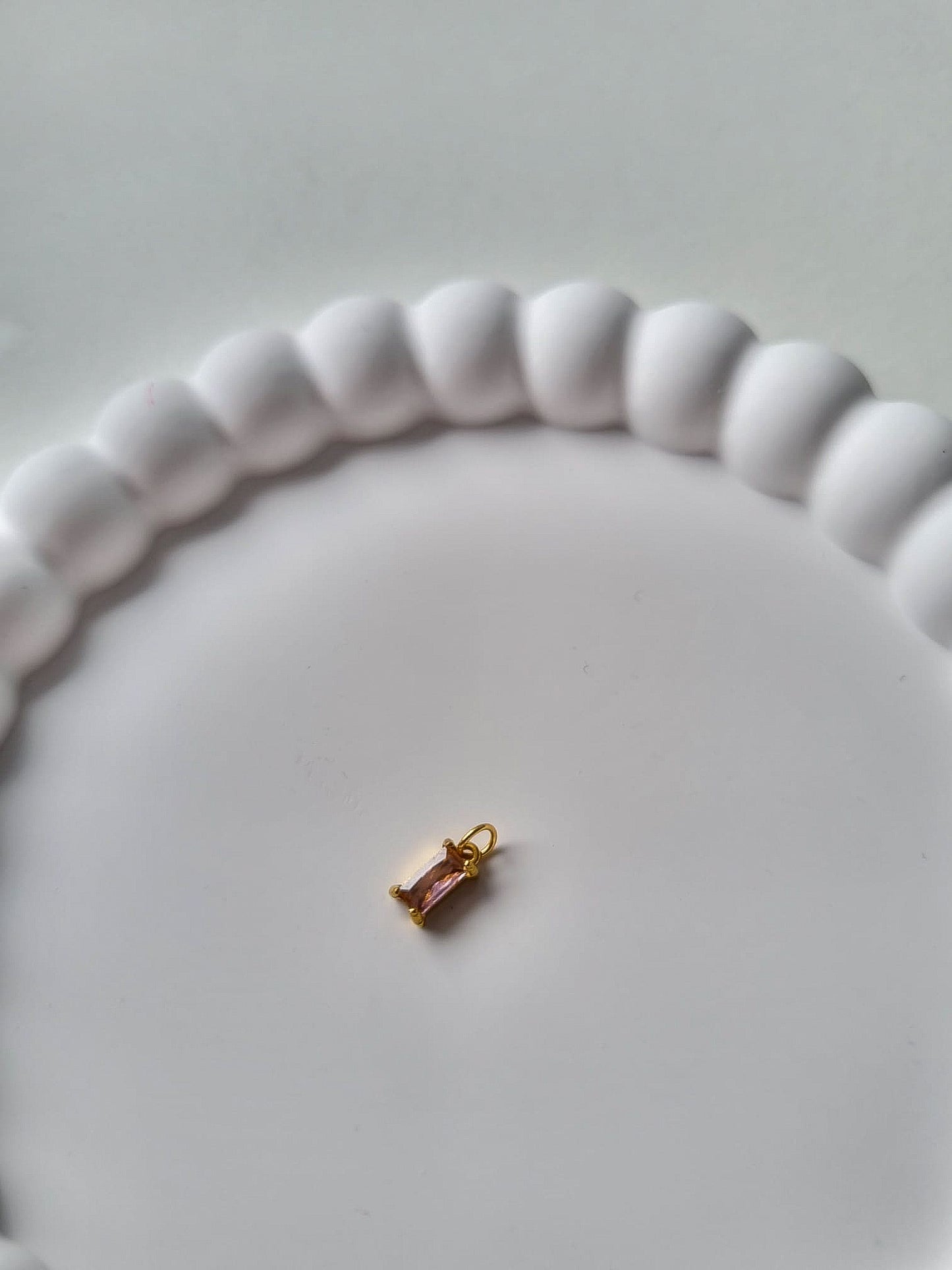 RECTANGLE BIRTHSTONE CHARM - OCTOBER
