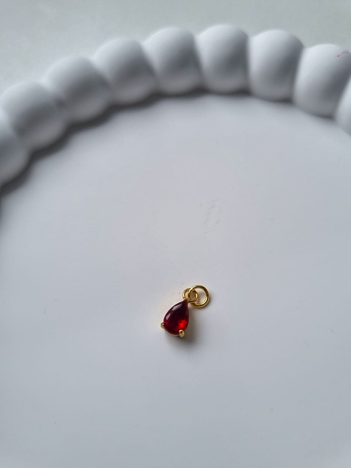 TEARDROP BIRTHSTONE CHARM - JANUARY