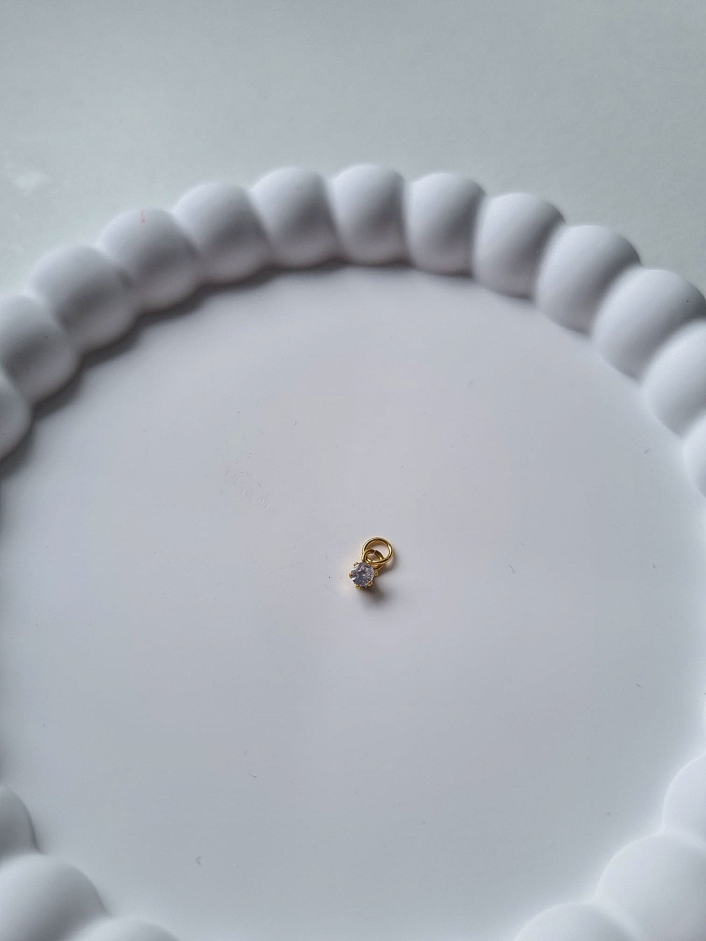 CIRCLE BIRTHSTONE CHARM - APRIL
