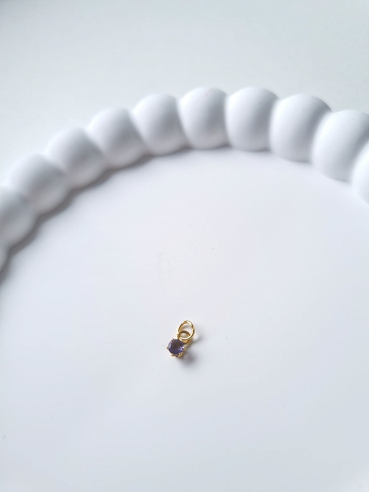 CIRCLE BIRTHSTONE CHARM - FEBRUARY