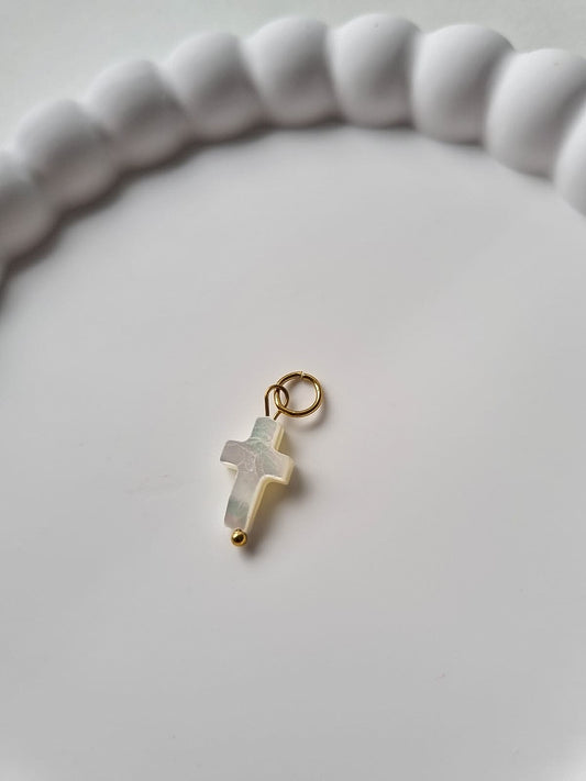PEARL CROSS CHARM