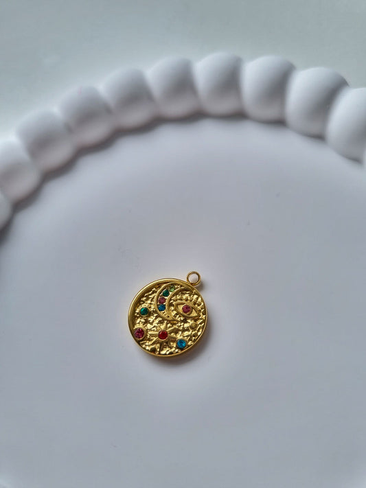 ROUND COLOURED DIAMOND CHARM