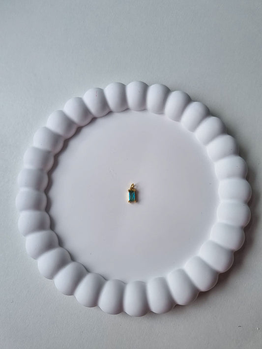 RECTANGLE BIRTHSTONE CHARM - MARCH
