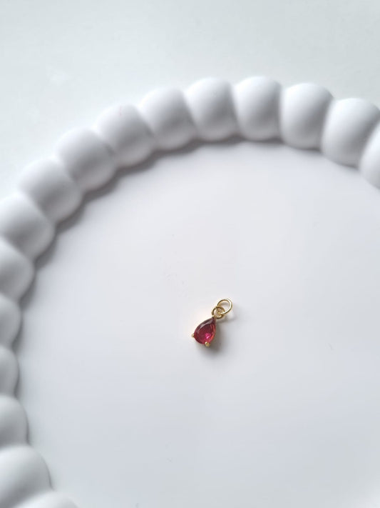 TEARDROP BIRTHSTONE CHARM - JULY