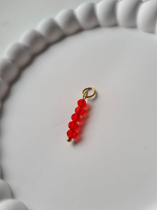 RED FOUR BEADS CHARM