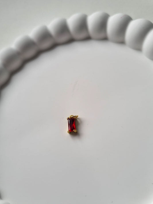 RECTANGLE BIRTHSTONE CHARM - JANUARY