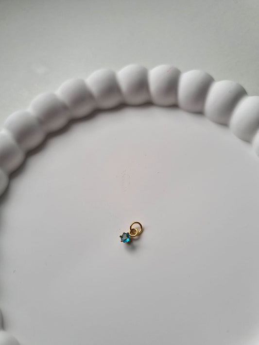 CIRCLE BIRTHSTONE CHARM - MARCH